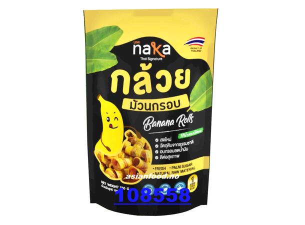 NAKA Banana roll chips 24x130g Banh chips Chuoi cuon TH