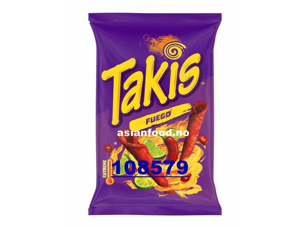 TAKIS FUEGO Fried corn snack chili lime Banh chips Bap 18x100g  VN