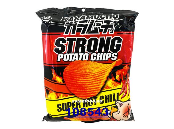 KARAMUCHO Potato ridge super hot chilli Banh chips khoai tay sieu cay 24x40g  TH