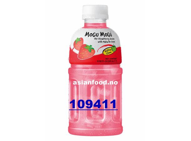 MOGU Strawberry flv drink & Nata De Coco Nuoc trai vai voi thach dua 24x320ml  TH