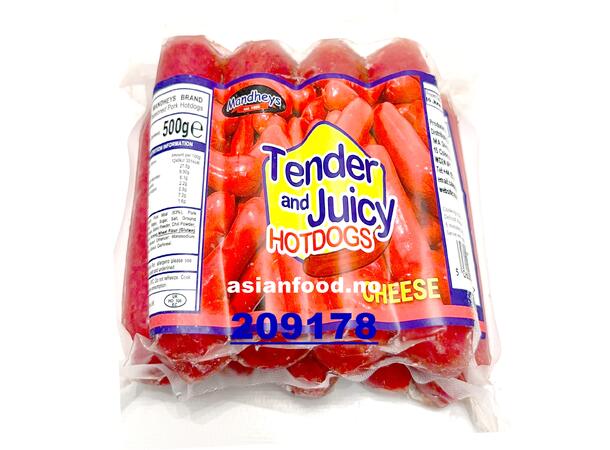 MANDHEY'S Tender & Juicy hot dog -Cheese Xuc xich Pho mai 30x500g  UK