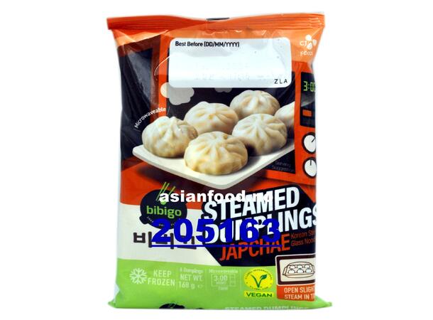 BIBIGO Steamed dumplings 6pcs - Japchae Banh bao chay 24x168g  DE
