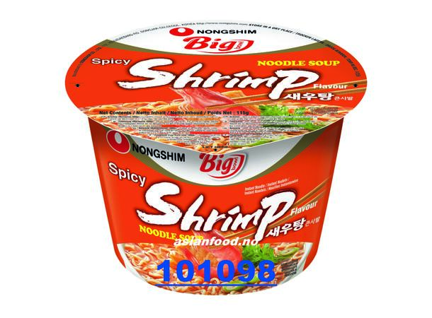 NONGSHIM Big bowl noodle Shrimp flavour Mi To tom 16x115g  KR
