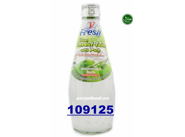 V.FRESH Young coconut juice with pulp Nuoc dua uong chai (glass) 24x290ml  TH