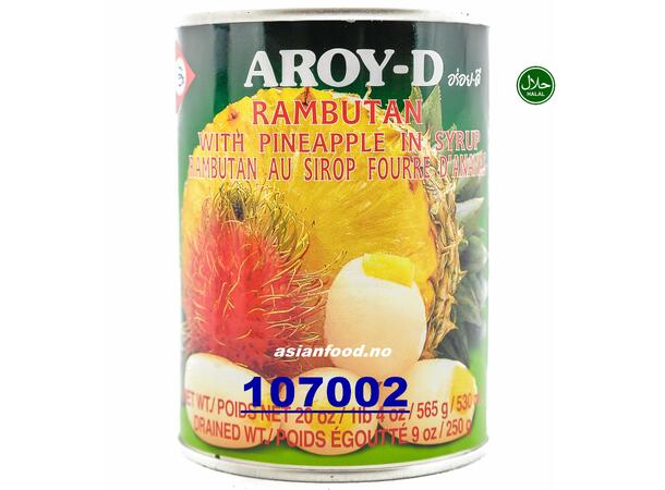 AROY-D rambutan with pineapple in syrup Chom chom voi thom 24x565g  TH