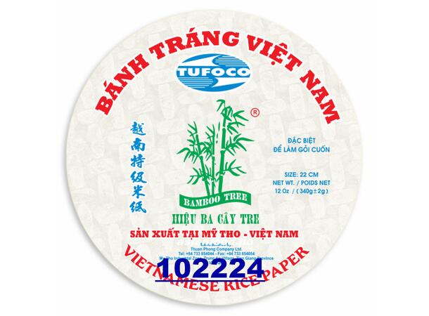 BAMBOO TREE Rice paper 22cm Banh trang My Tho (tron) 44x340g  VN