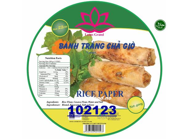 LOTUS Rice paper 22cm - 40x400g Banh trang cha gio  VN