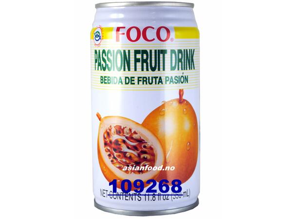 FOCO Passion fruit drink 24x350ml Nuoc chanh day lon  TH