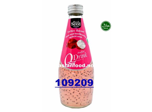 Q-DRINK Basil seed drink with LYCHEE Nuoc hat e & vai 24x290ml  TH
