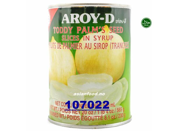 AROY-D Toddy palm seed in syrup sliced Thot not lon & syrup 24x565g  TH