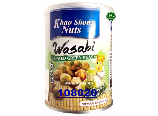 KHAO SHONG Wasabi coated green peas Dau Ha Lan wasabi 24x120g  TH