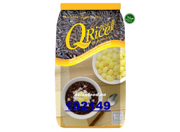 Q-RICE Black glutinous rice 12x1kg Gao Q nep than  TH