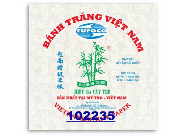 BAMBOO TREE Rice paper (Square) 22cm Banh trang My Tho (vuong) 44x340g  VN