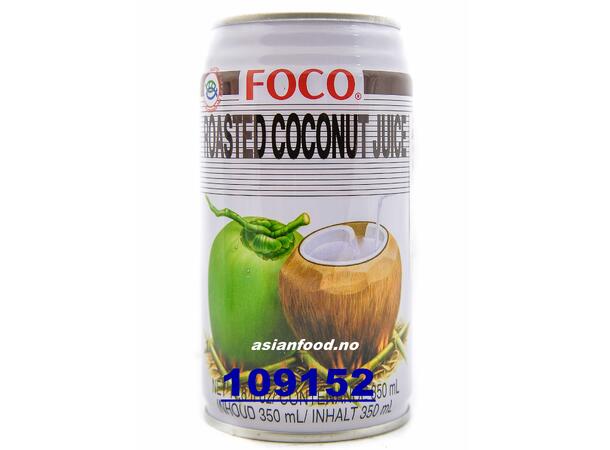 FOCO Roasted coconut juice 24x350ml Nuoc dua uong (NUONG) lon  TH