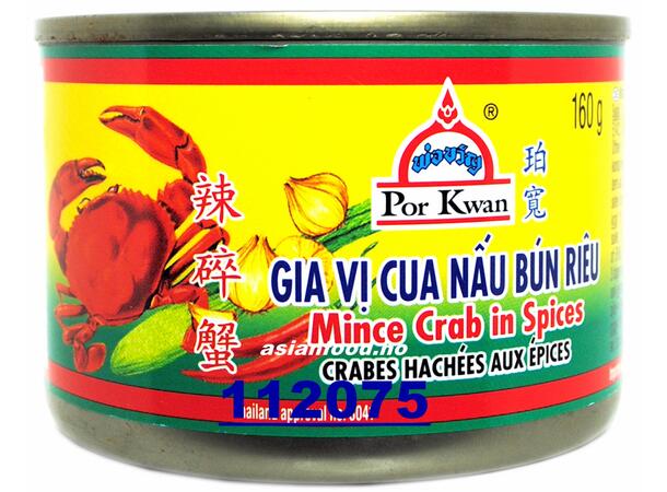 POR KWAN Mince crab in spices 48x160g Rieu cua  TH