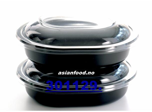 PLUSPACK Mic. tray Oval black 700ml Hop nhua bau 280pcs  -  0156014703