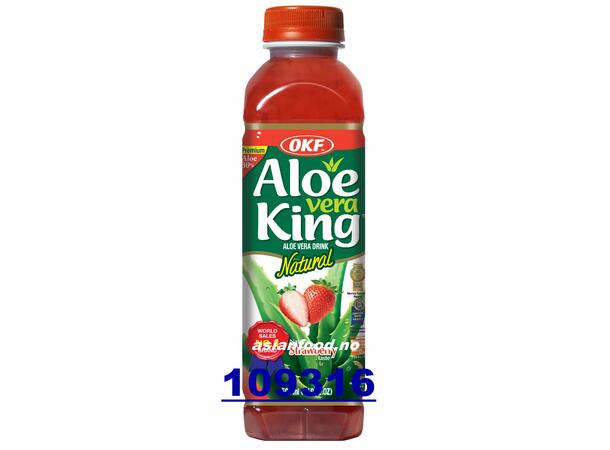 OKF Aloe Vera King drink STRAWBERRY Nuoc nha dam DAU 20x500ml  KR