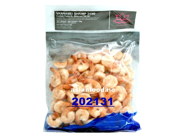 VANNAMEI Cooked shrimp with tail 31/40 Tom chin duoi CPDTO 10x1kg SRI LANKA