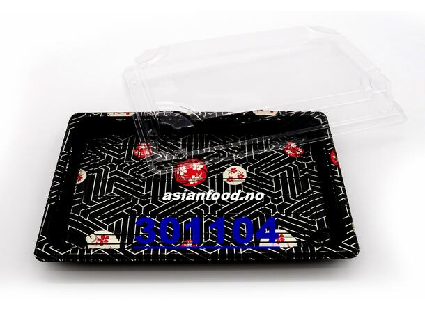 Sushi trays WL-07 Sakura (10-12 bit) Hop sushi + nap (22x14x2cm) 400pcs  CN