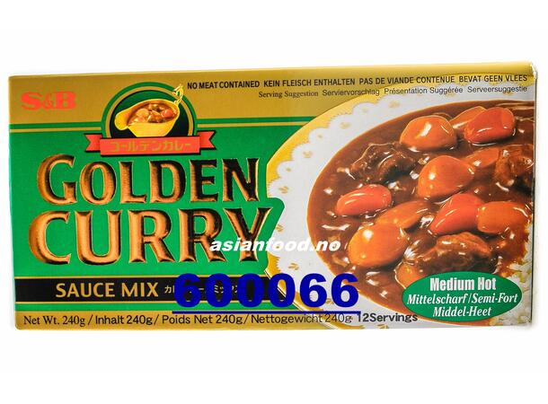 S&B Golden curry sauce mix MEDIUM HOT Cari nhat 6x(10x220g)  JP