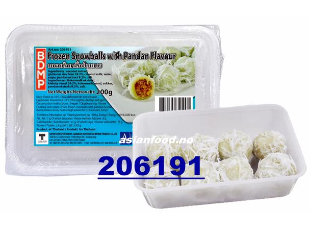 BDMP Snowballs with pandan flavour Banh dua la dua Thai 12x200g  TH